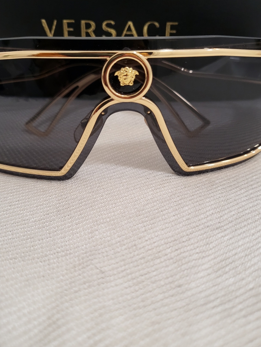 Versace Gold and Brown Designer Slim Temple Eyeglasses - Picture 2 of 12